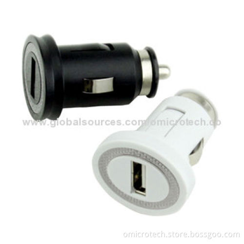 Car Chargers, 12-24V DC/1,000mA Input, High-stability